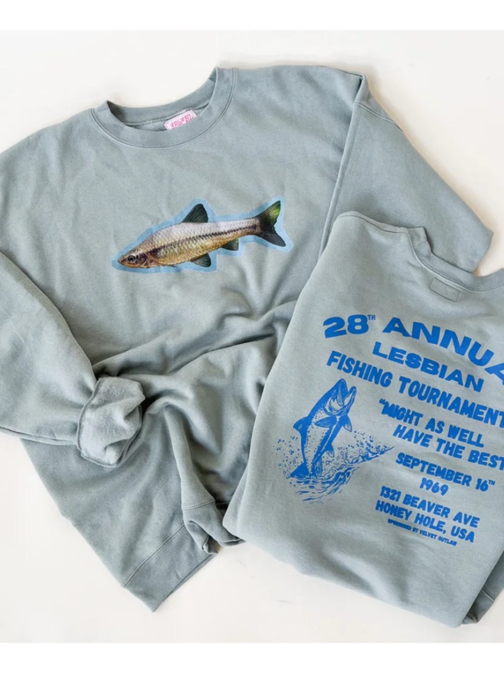 Velvet Outlaw Lesbian Fishing Tournament Sweatshirt